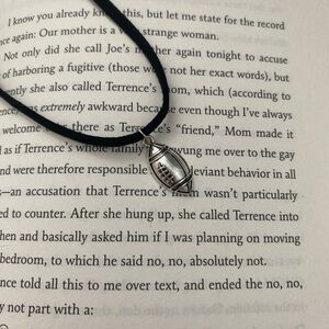 Silver football charm black suede choker necklace sport jewelry / 3 for $15